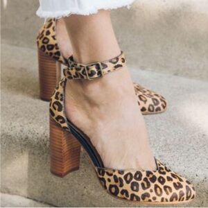 Soludos Collette Leopard Print Calf Hair Heels